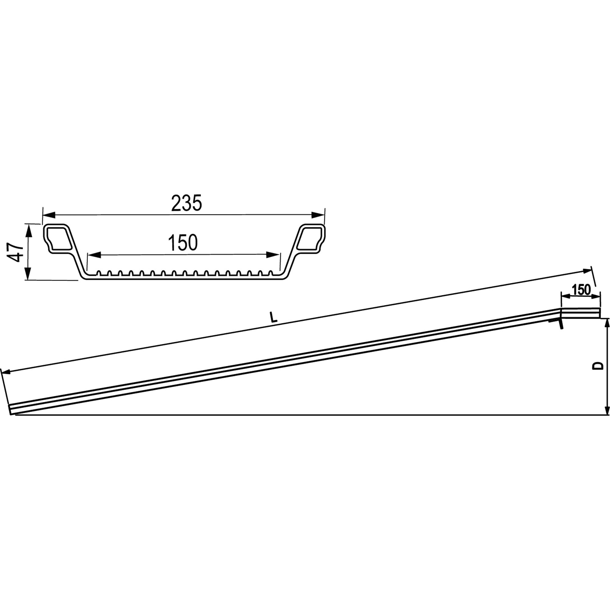 1 Paar Verladeschienen, Alu, Länge 1500 mm, 600 kg
