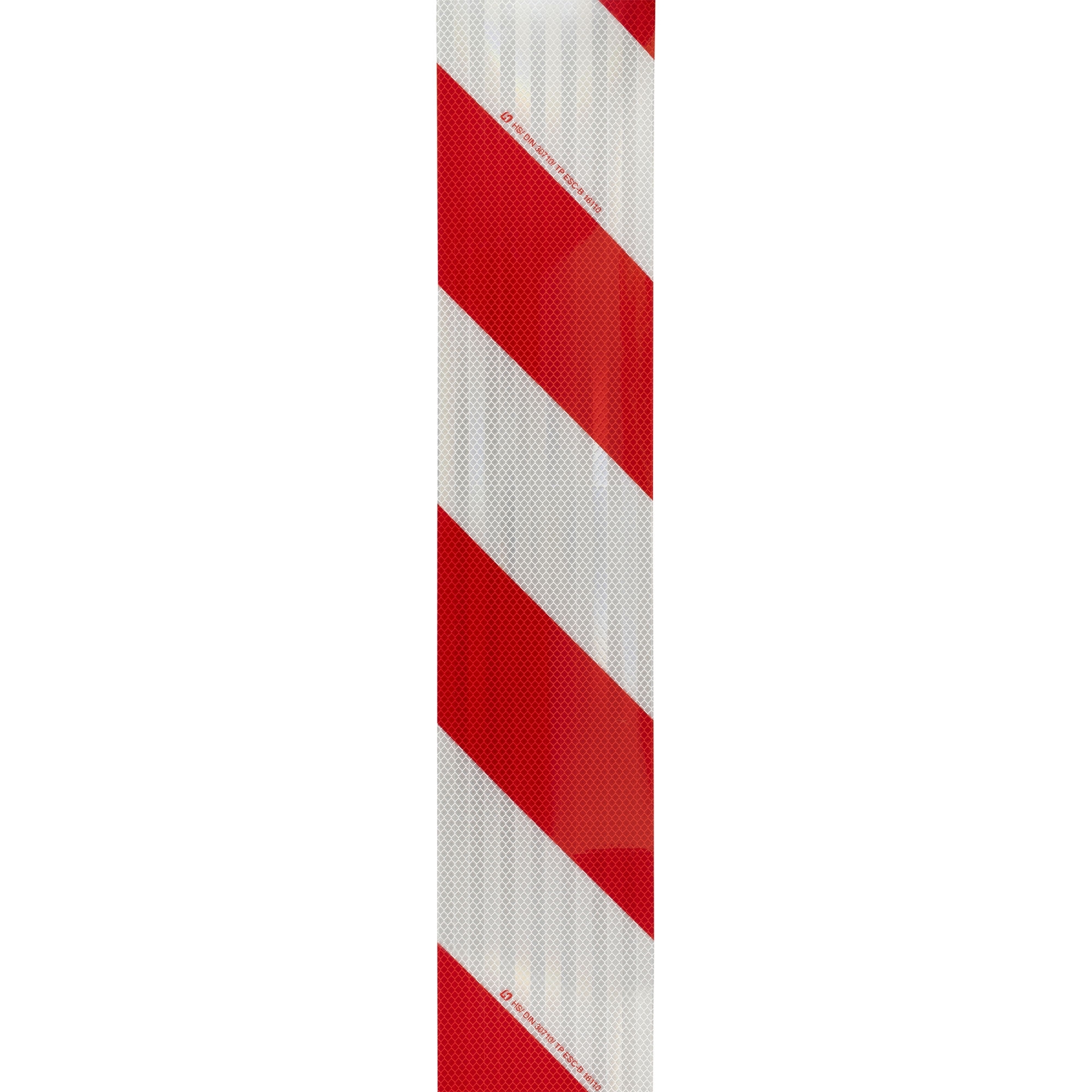 Warnmarkierungsfolie DIN 30710, rot/weiß, rechtsabweisend, Preis pro m