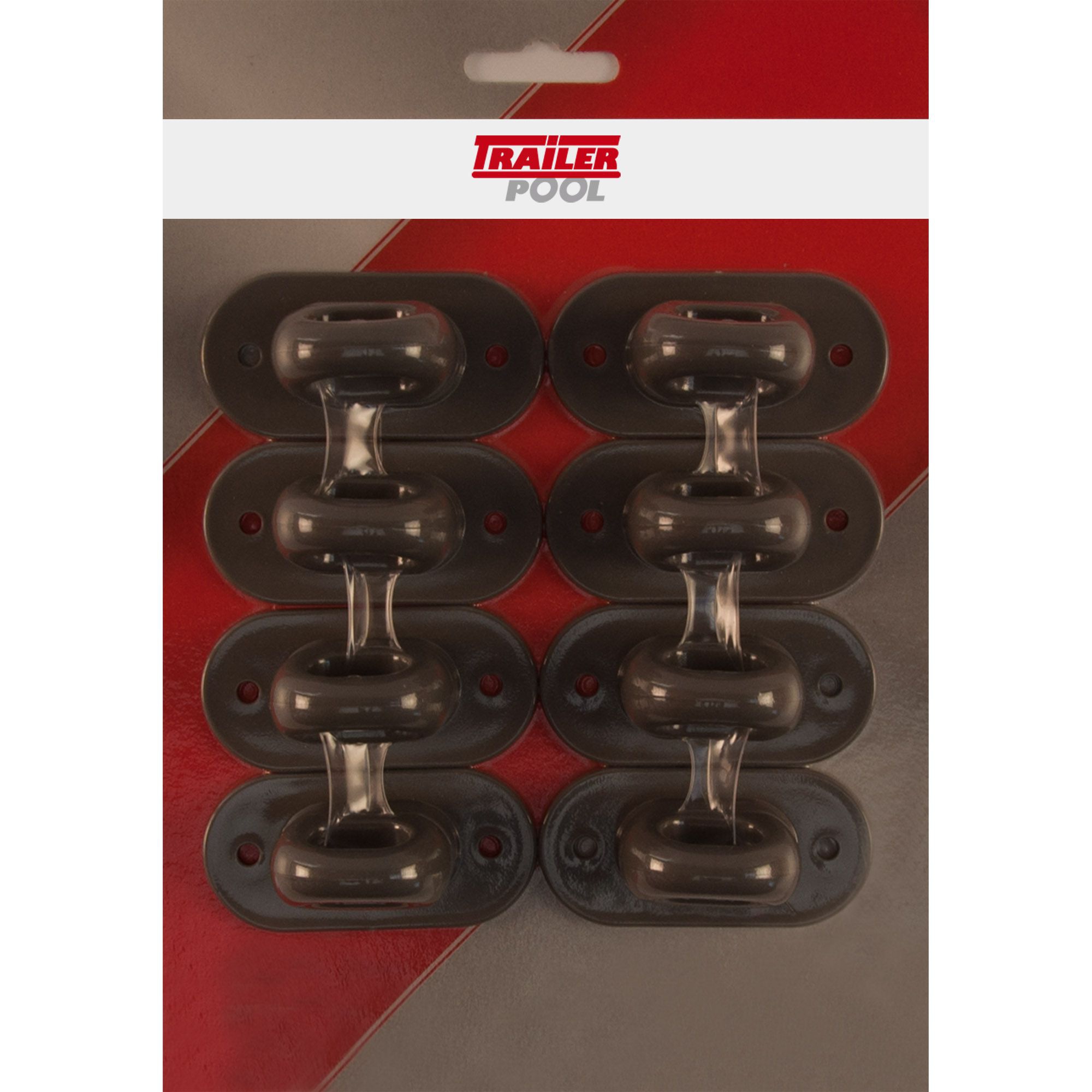 8 x Drehverschluss, H 38 mm, Lochabstand 51 mm, grau