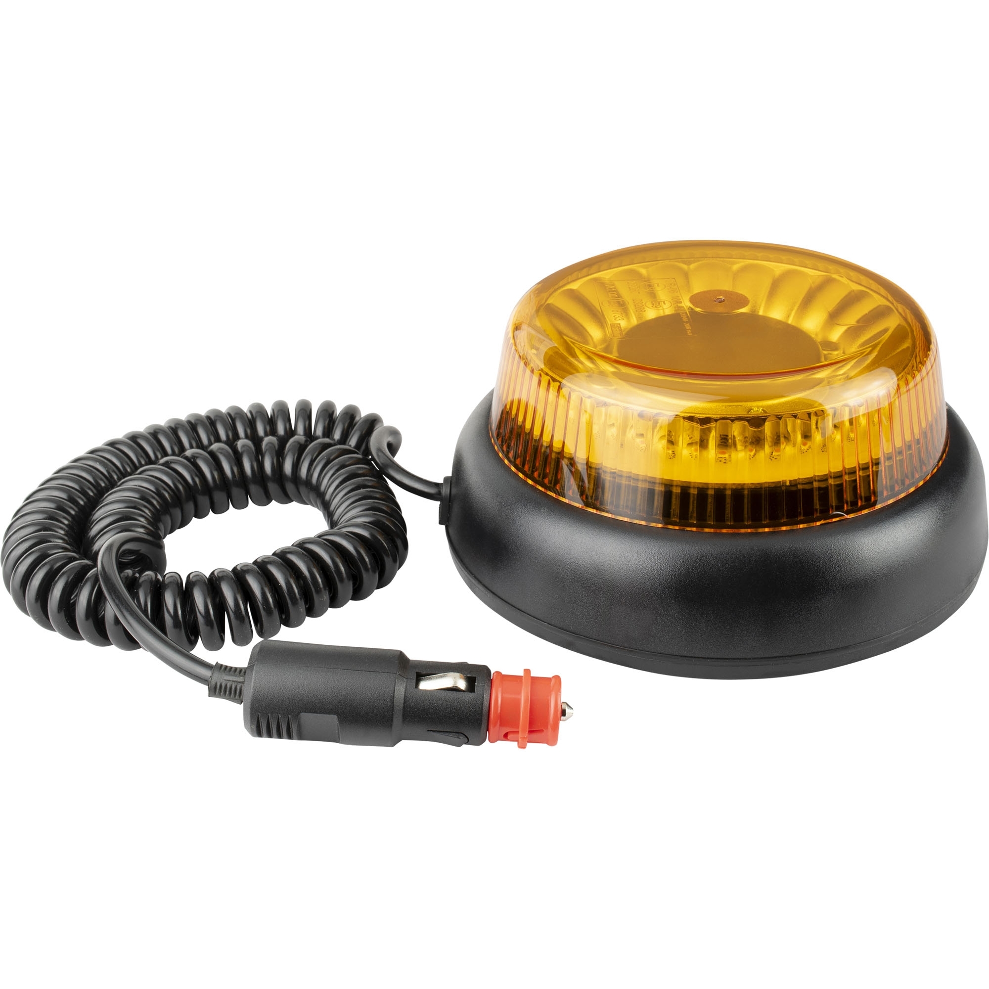 Rundumleuchte LED, gelb, flach, mit Spiralkabel und Magnetfuß