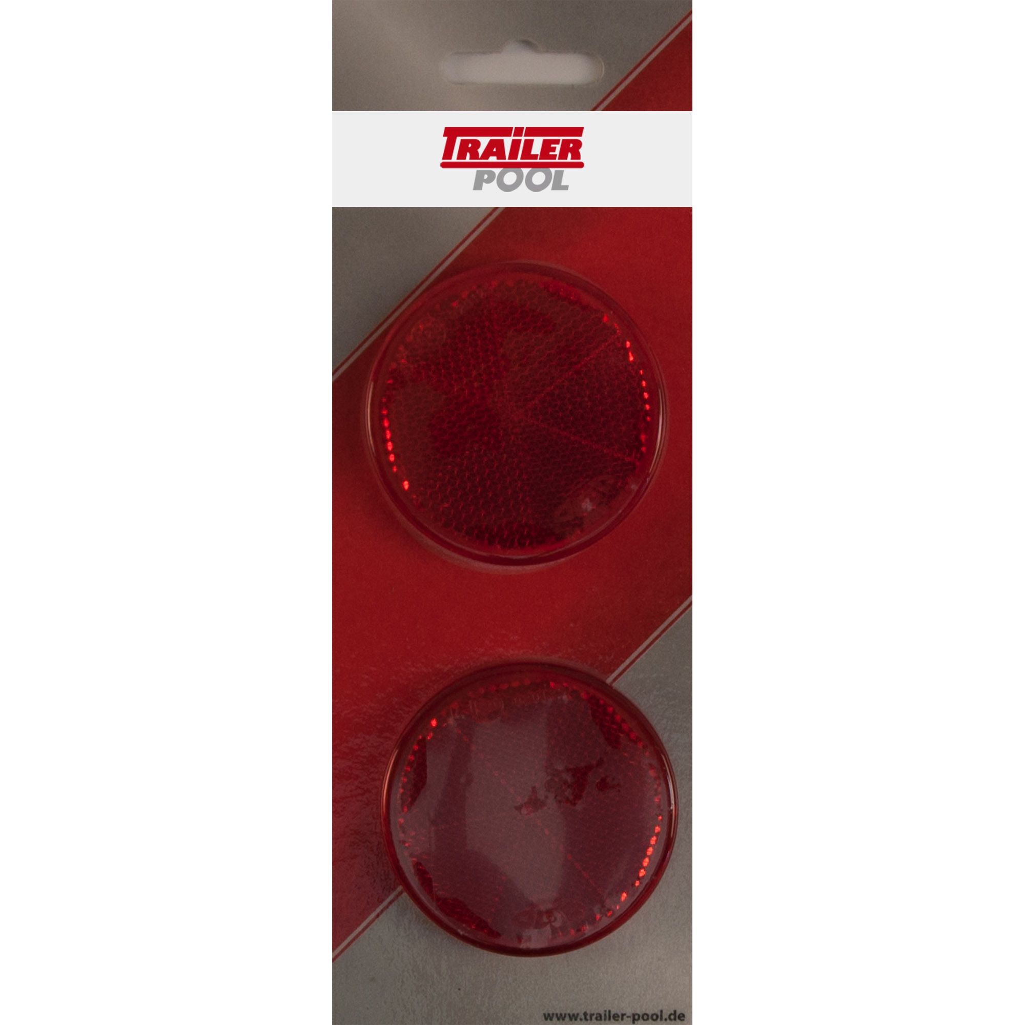 2 x Rückstrahler  60 mm, rot, zum Kleben