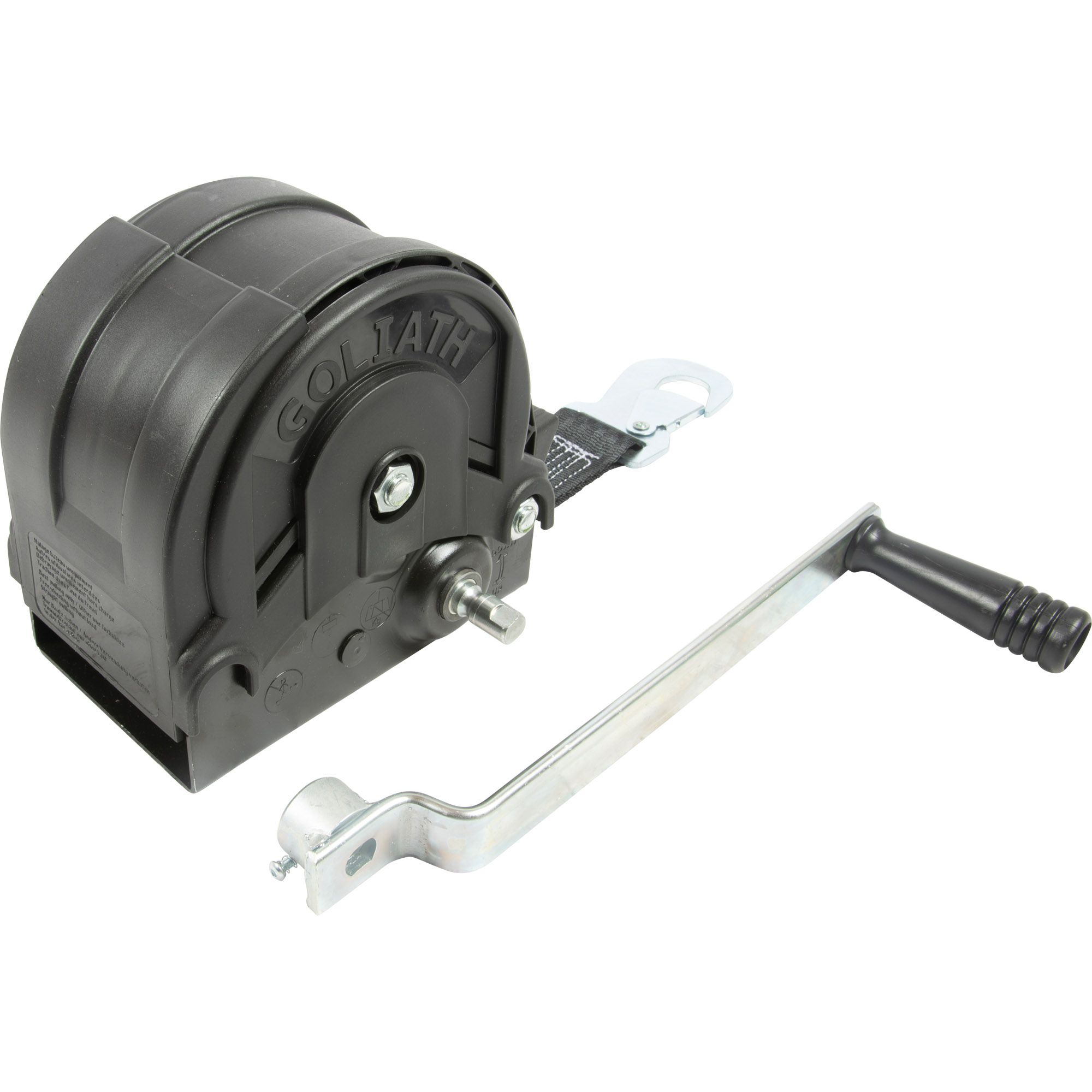 Handseilwinde, TS700, 700 kg, Band 6 m, schwarz