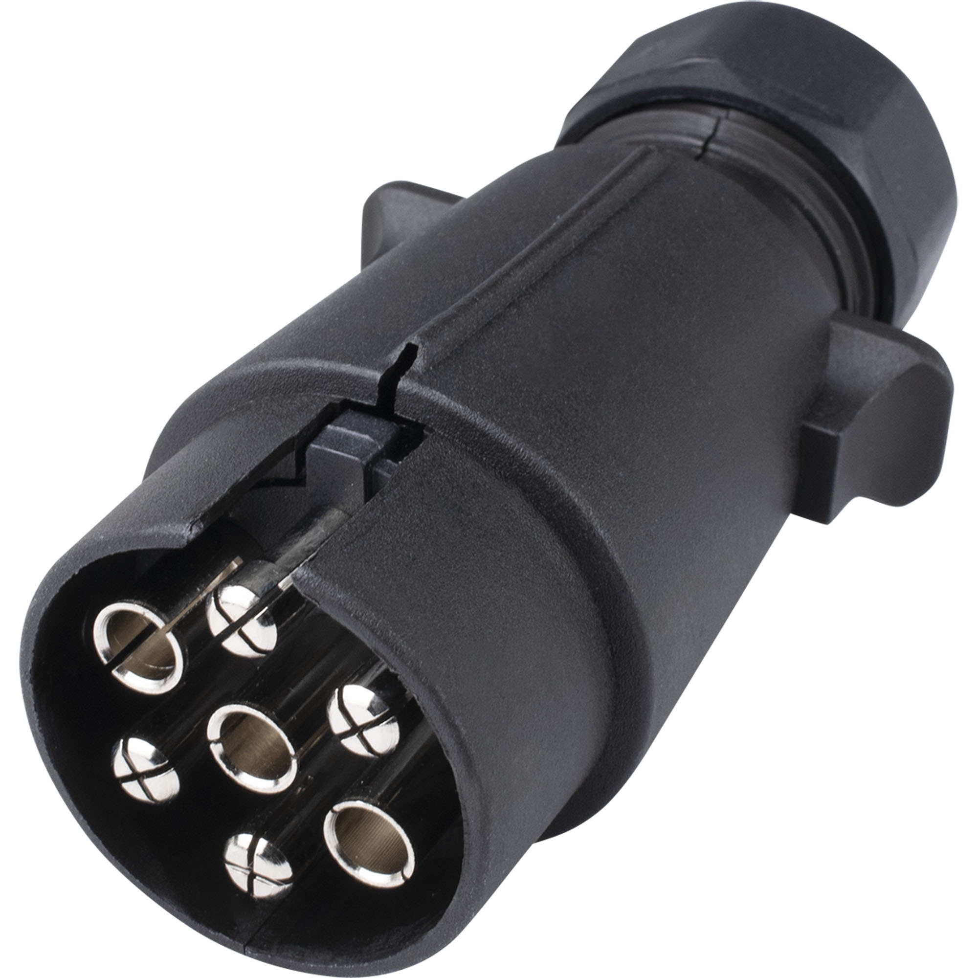 Stecker 7-polig, 12V, Kunststoff, Flachsteckanschluss