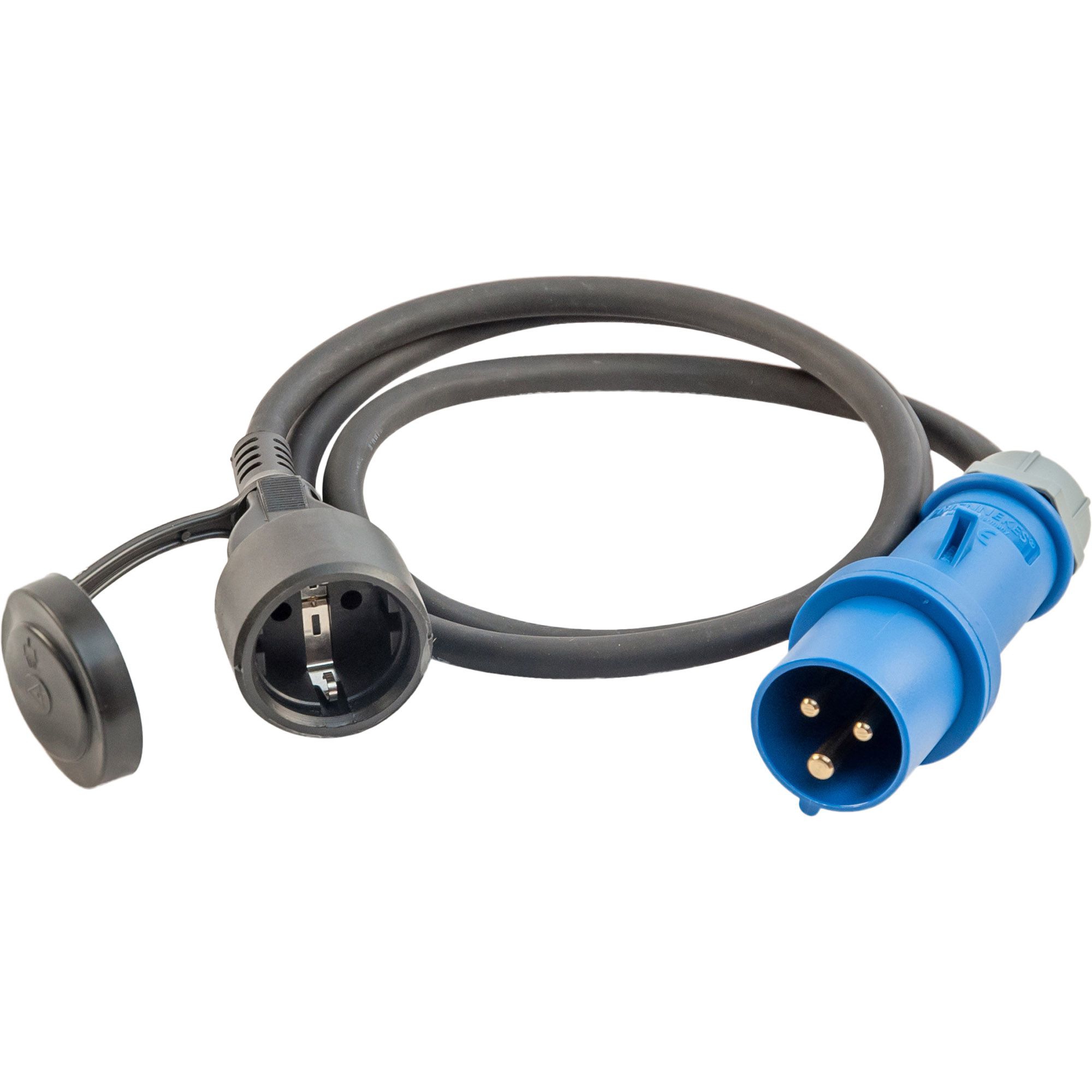 CEE-Adapterkabel, CEE-Stecker 3-pol. auf Schuko-Steckdose