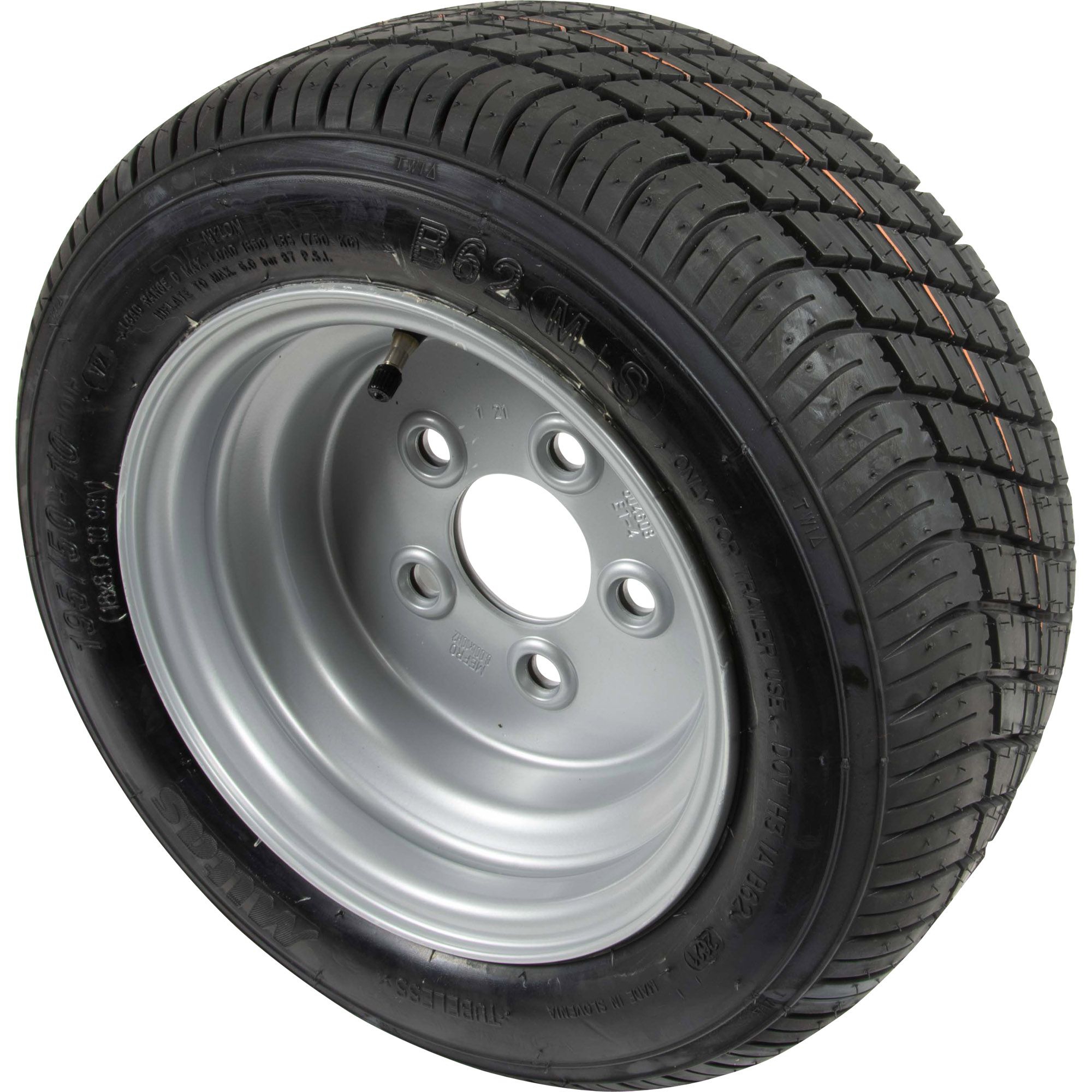 Rad 195/50B10, Felge 6.00x10, 5/67/112, ET-4, LI 98N