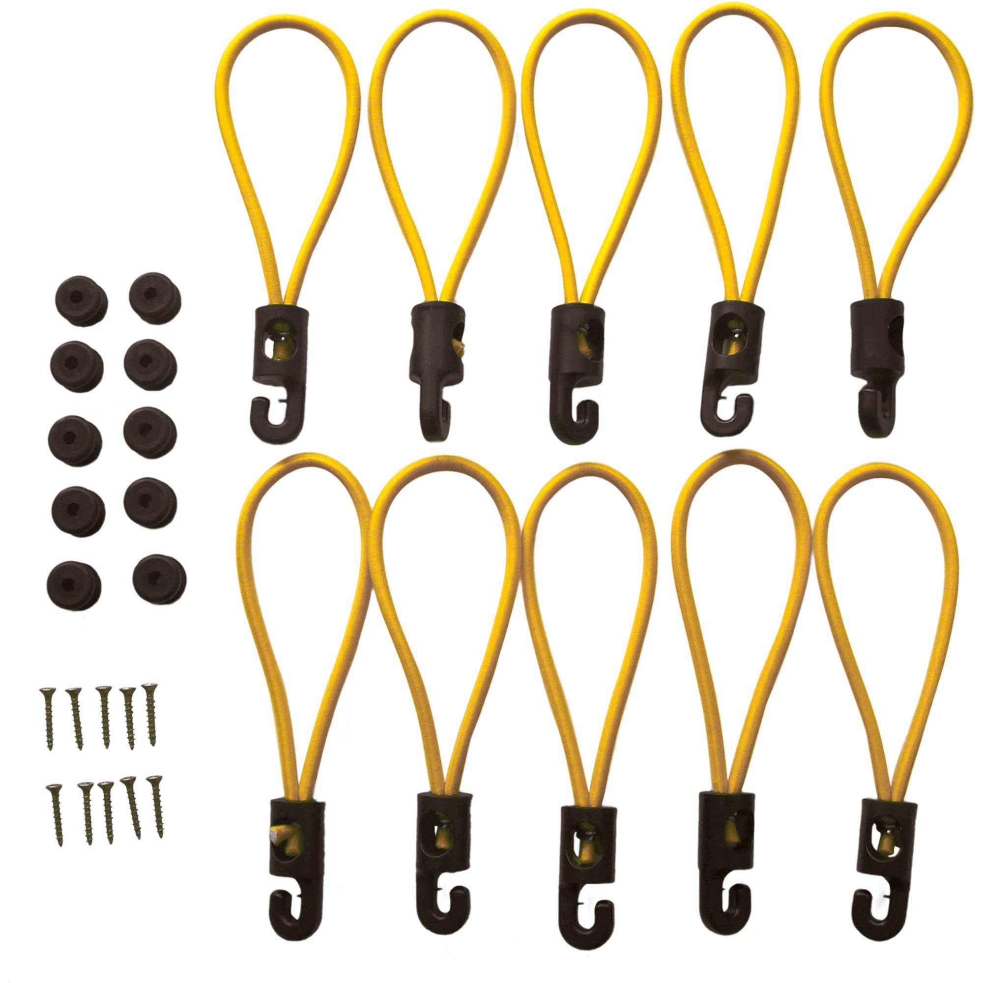 Befestigungssatz für Netze und Planen, 10 Spannschlaufen, 10 Rundknopf