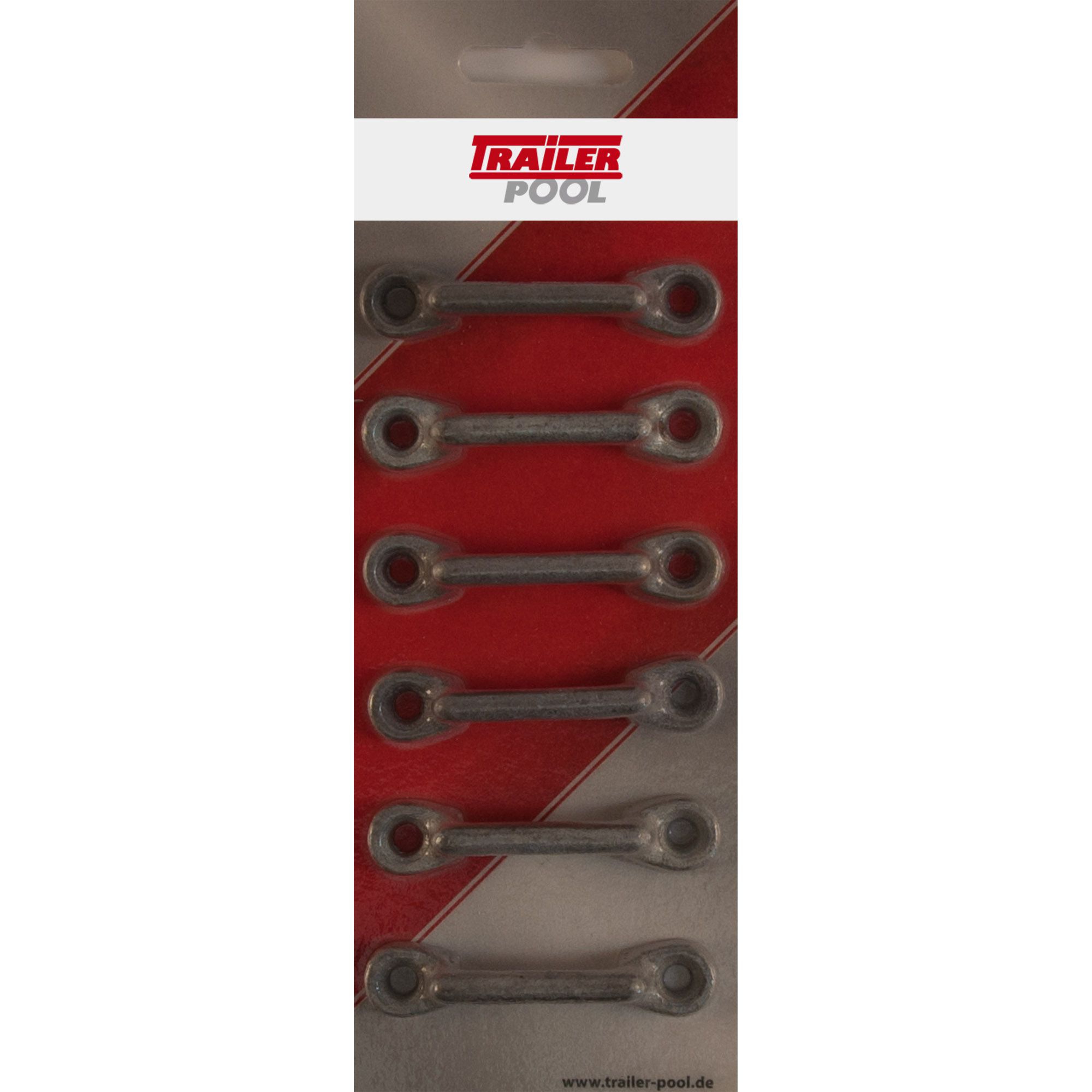 6er-Set Lakaikrampe, Zink Nickel beschichtet, Öffnung 30 mm