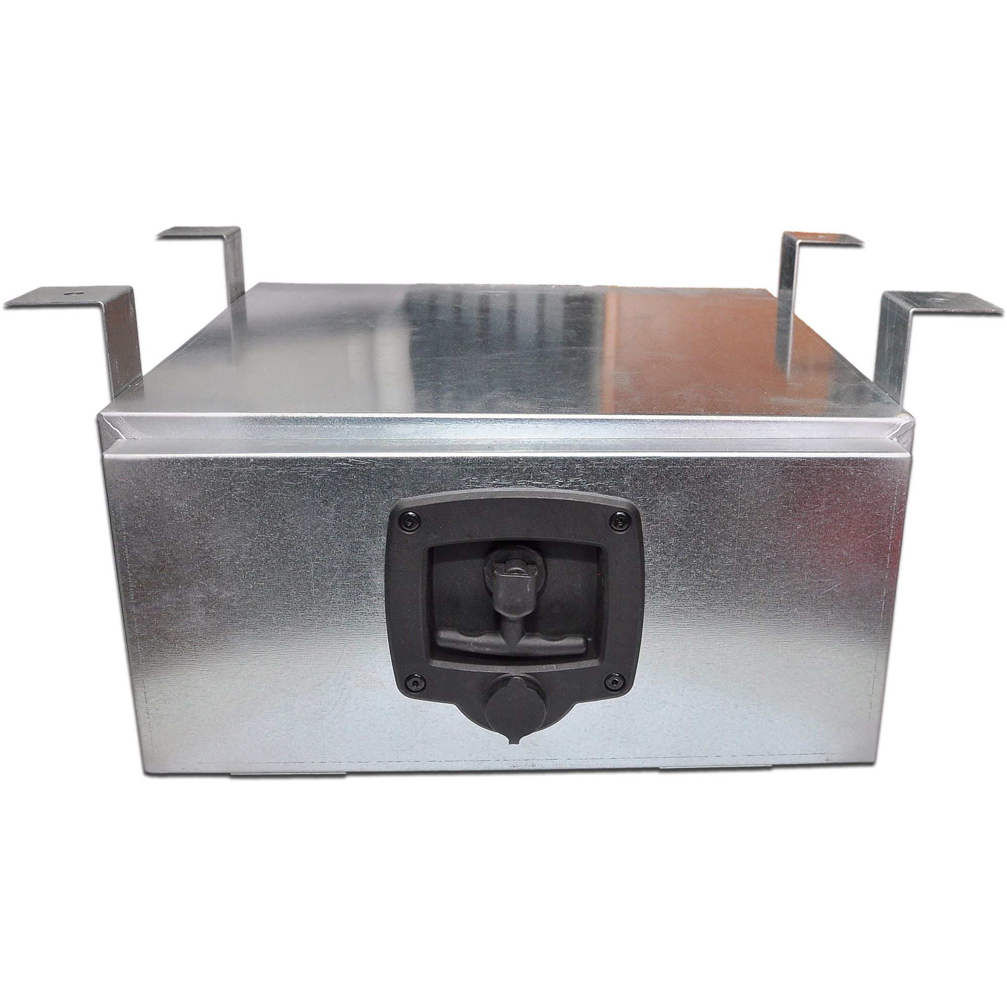 Staubox, verzinkt, mit Bügelhalter, B400 x T620 x H180 mm