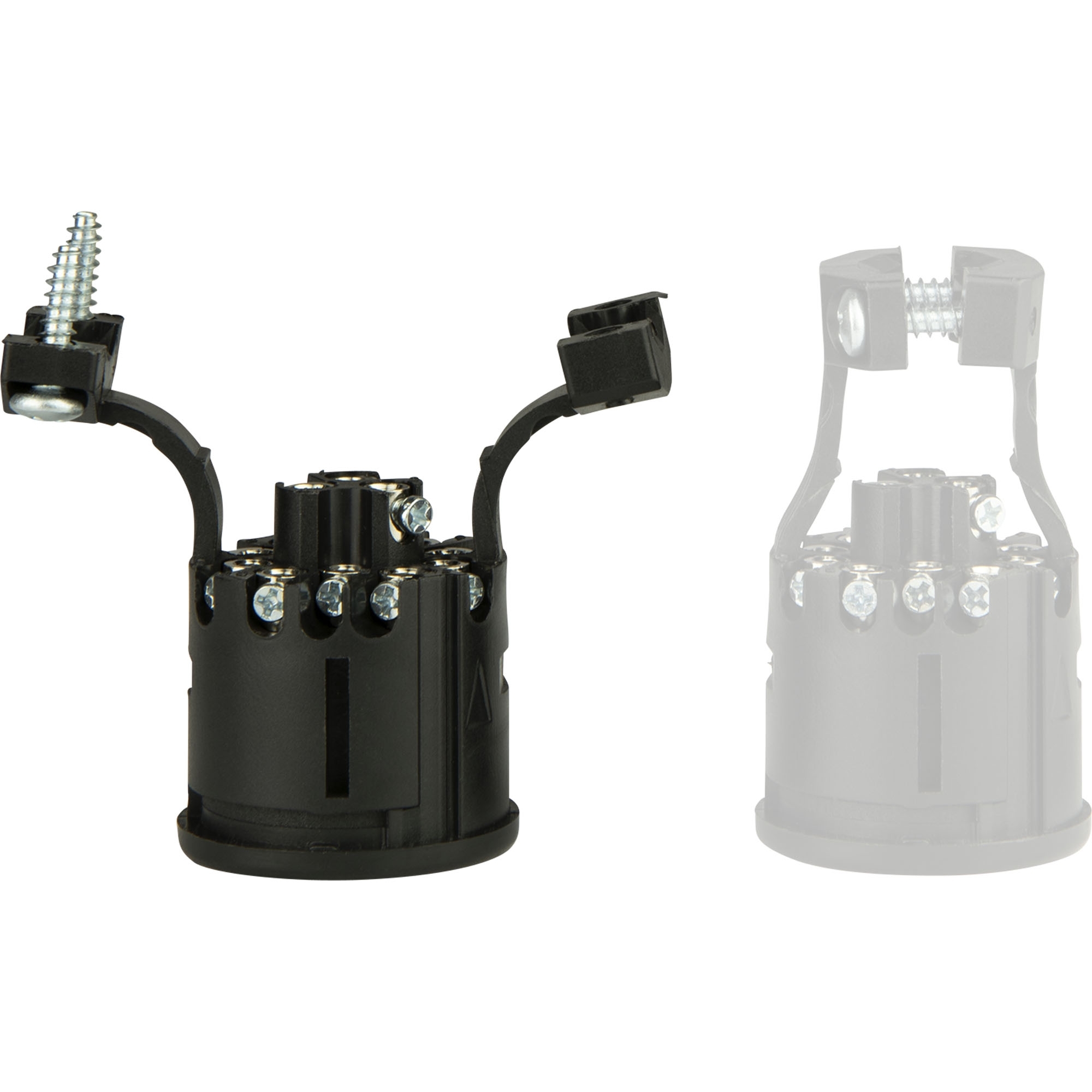 Stecker 13-pol. 12V, Kunststoff, drehbar, inkl. 2 Gummitüllen