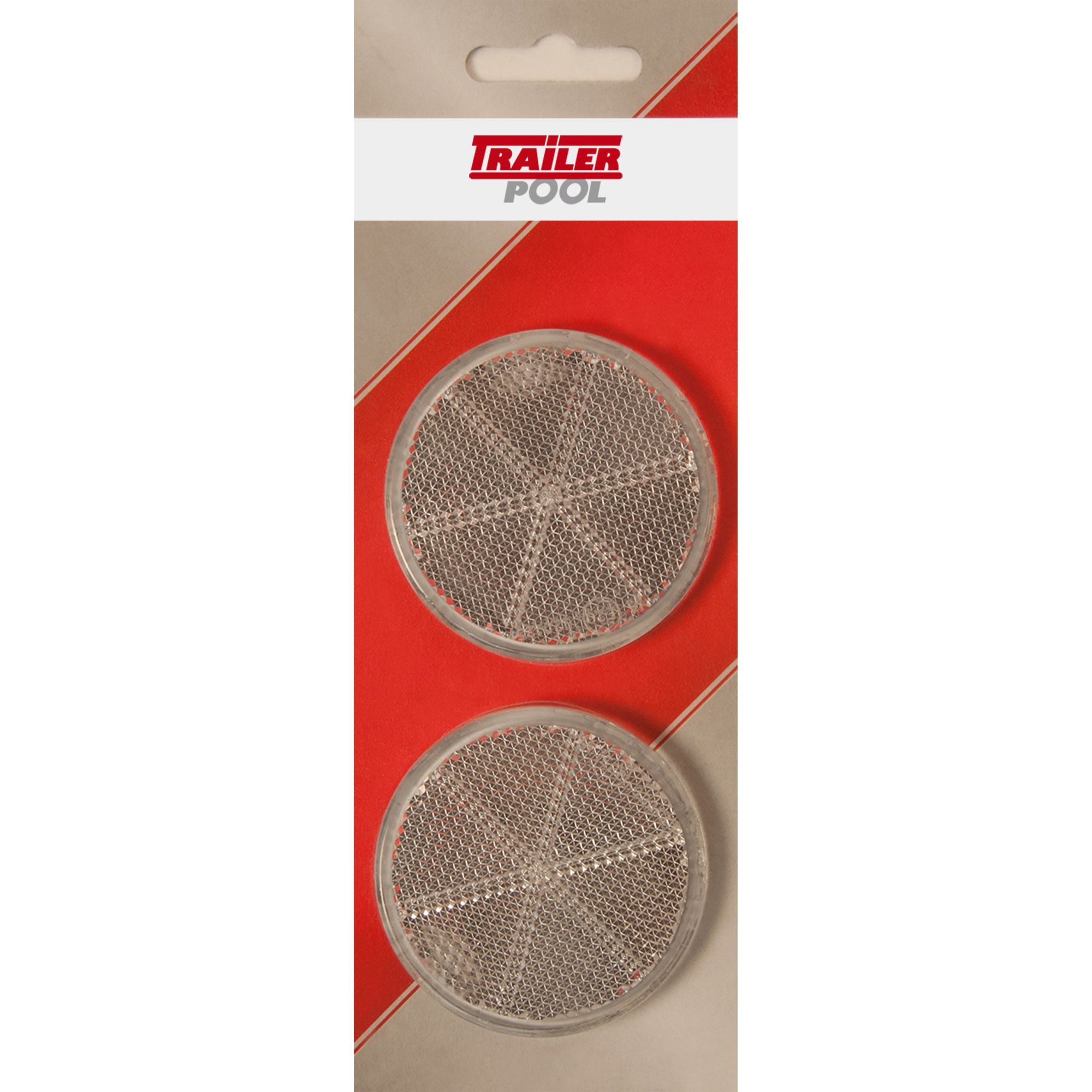 2 x Rückstrahler  60 mm, weiß, zum Kleben