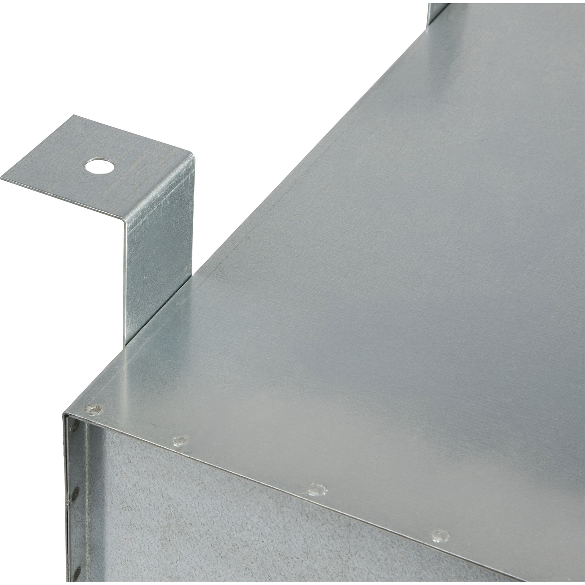 Staubox, verzinkt, mit Bügelhalter, B400 x T620 x H180 mm