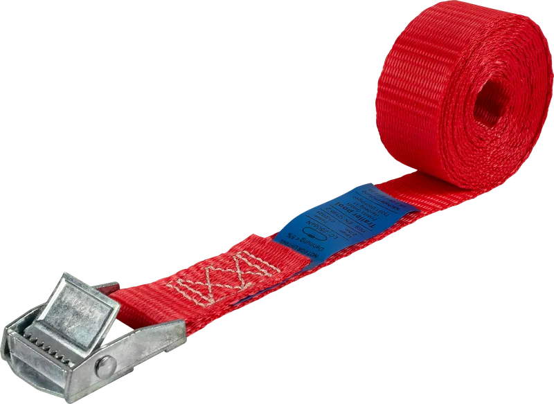 Roter Zurrgurt mit Klemmschloss
